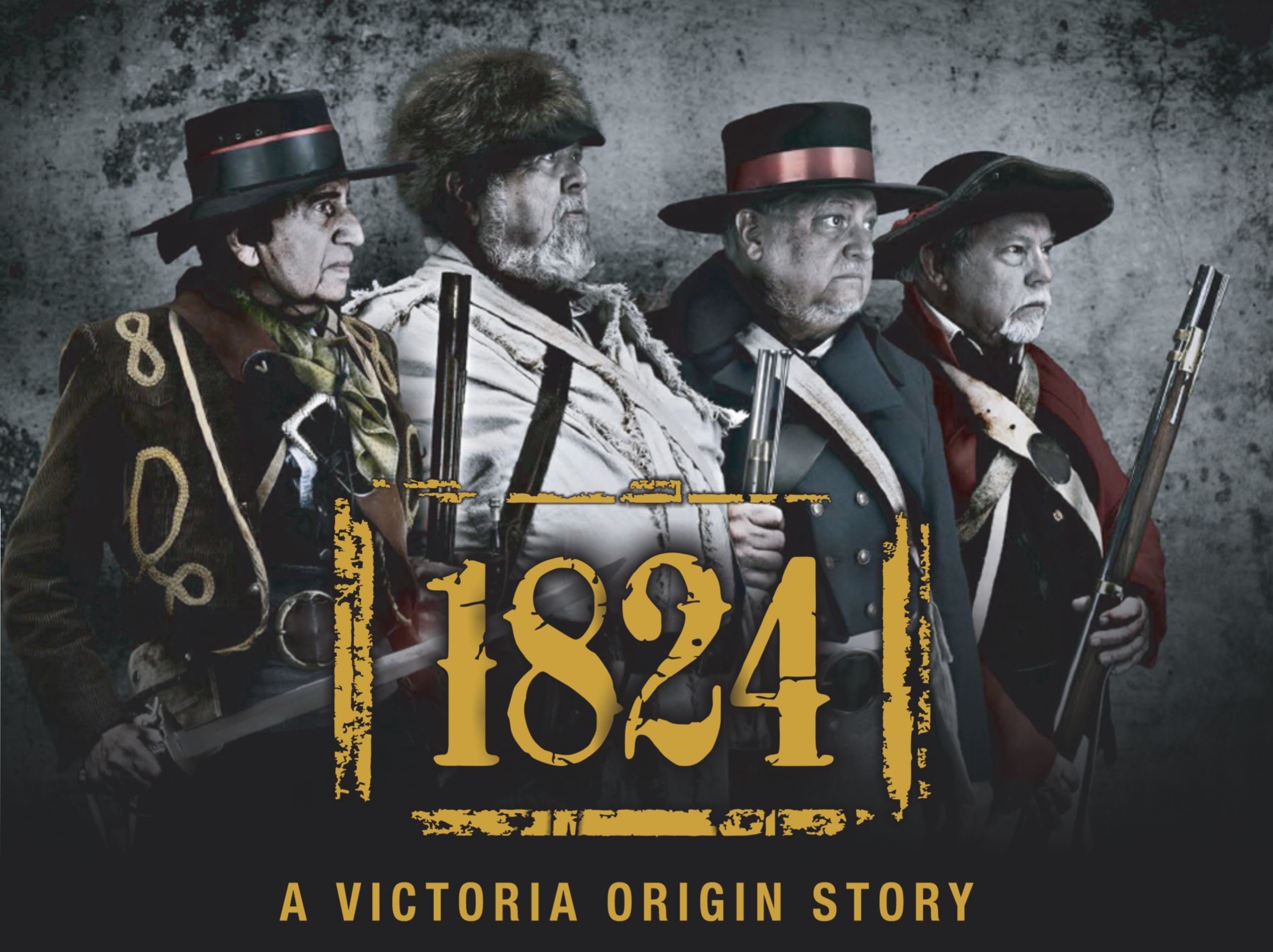 Reenactors dressed in historical costume with historical weapons