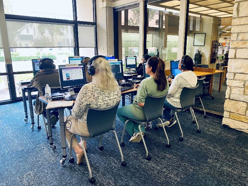 Goodwill class learning basic computer skills