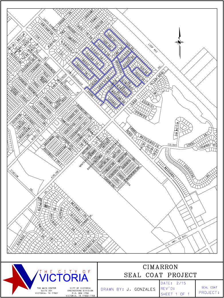 A map highlighting the Cimarron subdivision